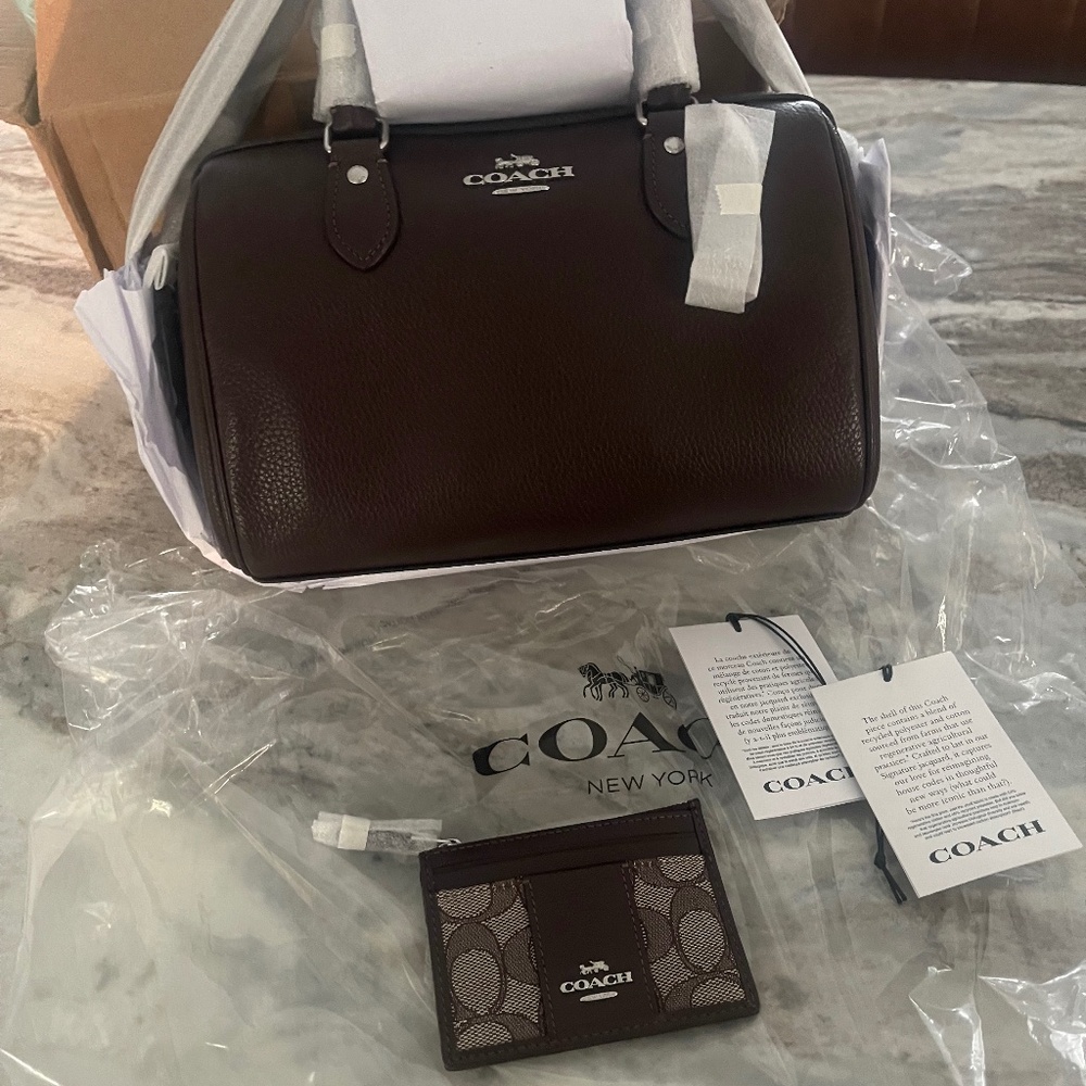 Coach Rowan bowler bag and mini skinny wallet